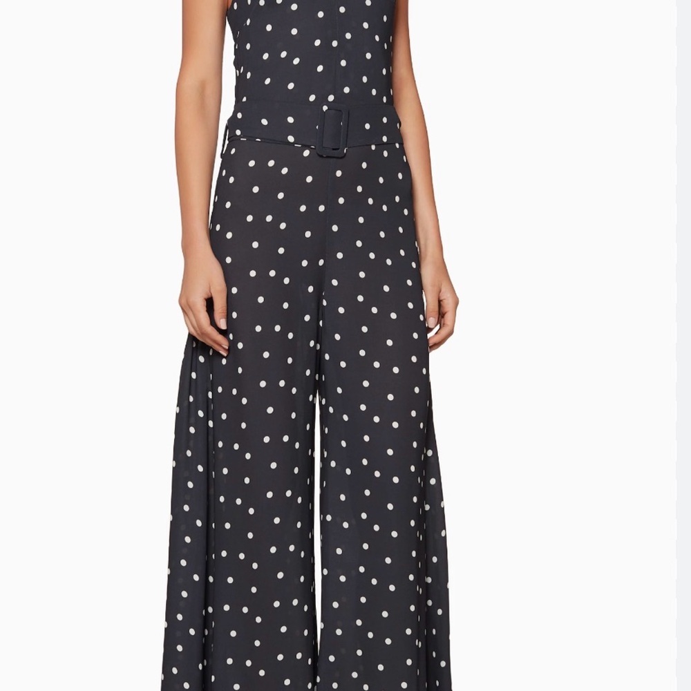 Elegant Navy Polka Dot Jumpsuit